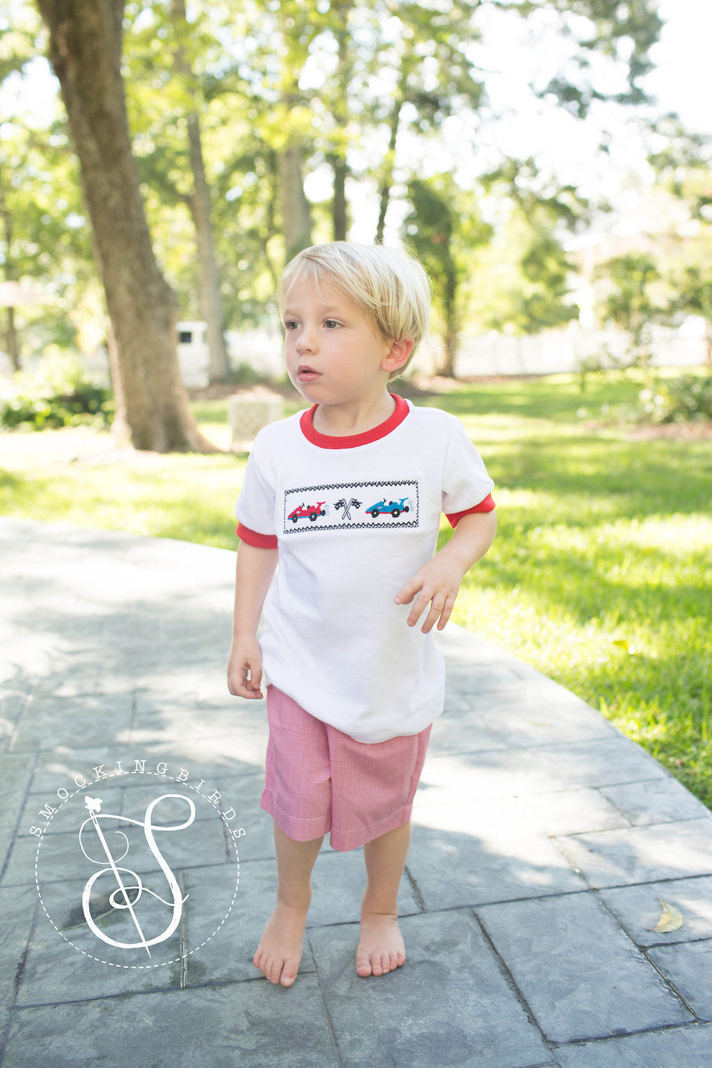 Boys Race Car Short Set - Smockingbirds